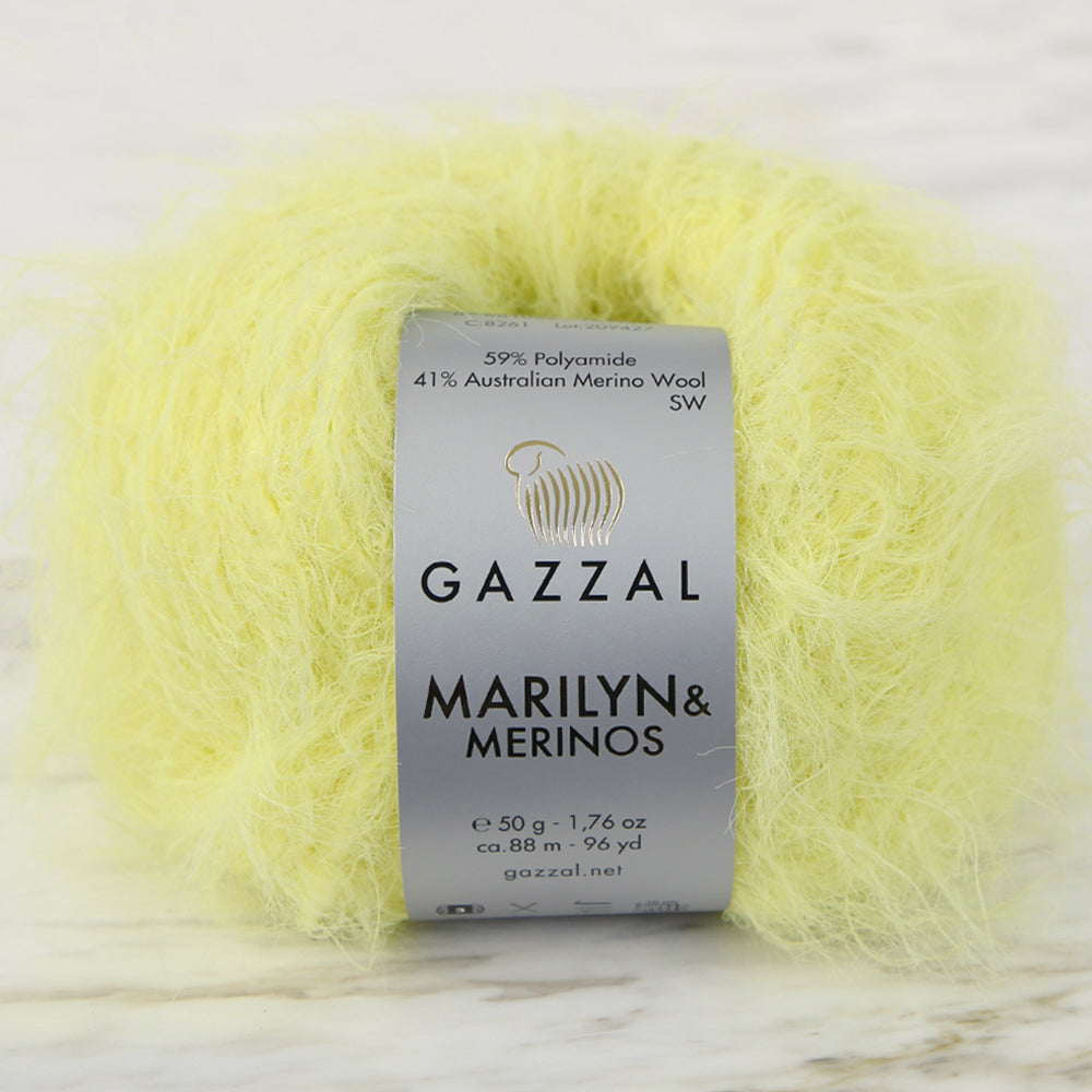 Gazzal Marilyn&Merinos Sarı El Örgü İpi - 8261